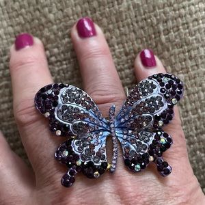 Jeweled Butterfly Ring